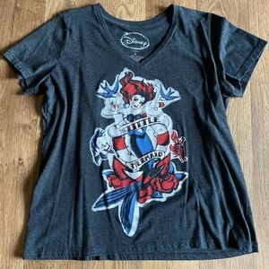 Little mermaid Disney tattoo style nautical T-shirt plus size